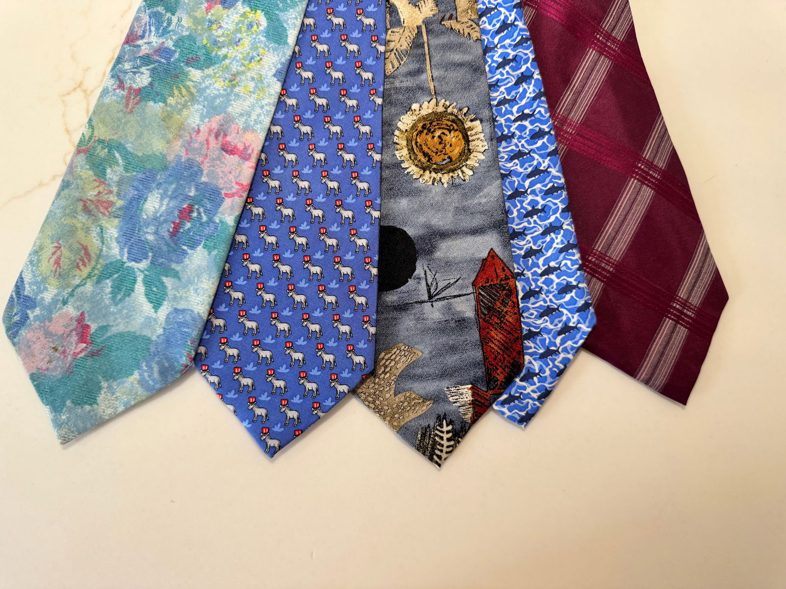 Group of Six Designer & Novelty Silk Neckties (1 of 6)