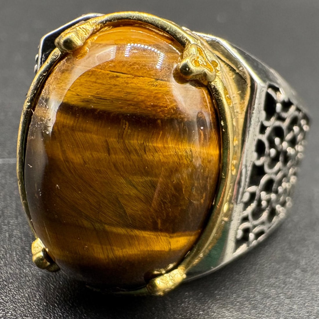Vintage Tiger’s Eye Sterling Silver Ring (1 of 4)