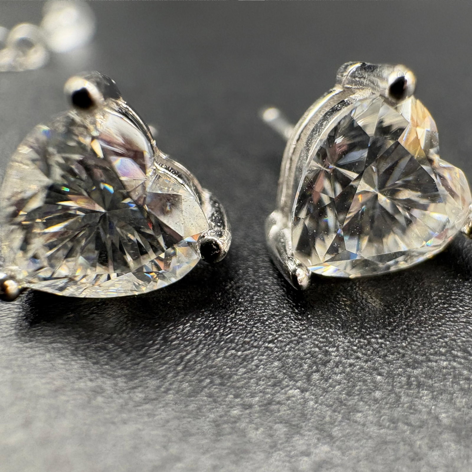 Heart Cut 1CT Moissanite S925 White Gold Plated Stud Earrings (1 of 2)