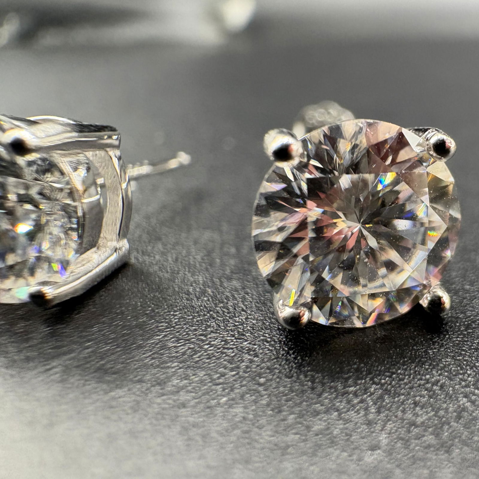 Round Cut 2CT Moissanite Solitaire S925 White Gold Plated Stud Earrings (1 of 2)