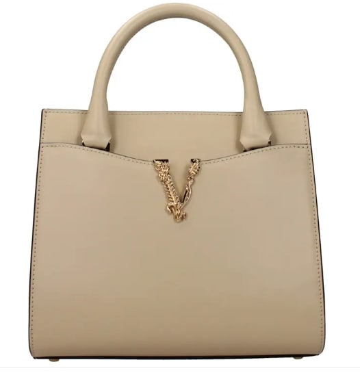 Versace Beige Leather Handbag (Women) (1 of 3)
