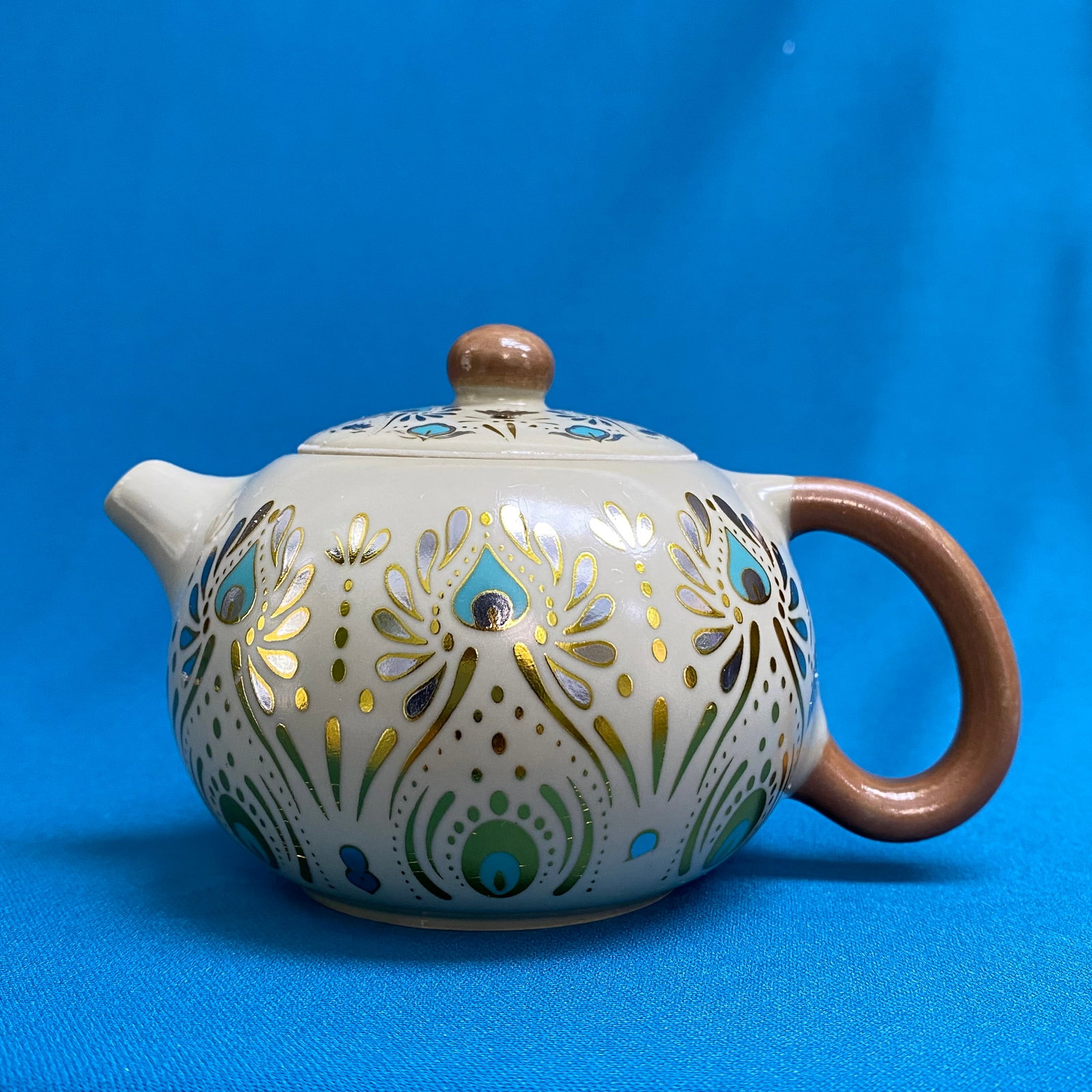 Persian-Style Hand-Painted Ceramic Miniature Teapot (1 of 6)
