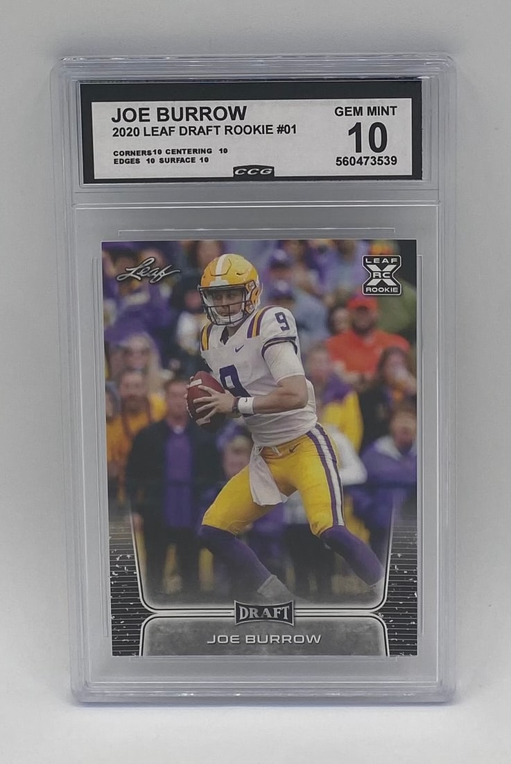 2020 Leaf Draft Joe Burrow Rookie #01 CCG 10 Gem Mint (1 of 2)