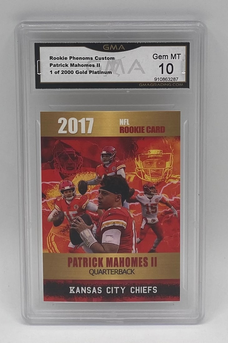2017 Rookie Phenoms Patrick Mahomes II 1/2000 Gold GMA 10 Gem Mint (1 of 2)