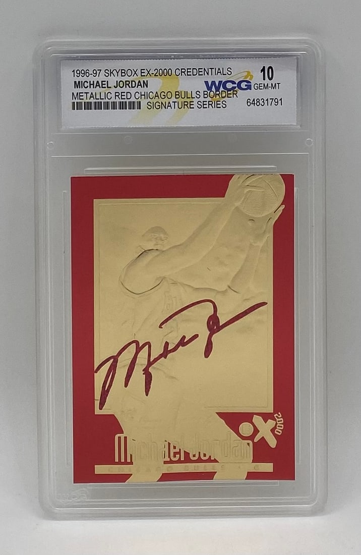 1996-97 SkyBox EX-2000 Credentials Michael Jordan Metallic Red WCG 10 (1 of 2)