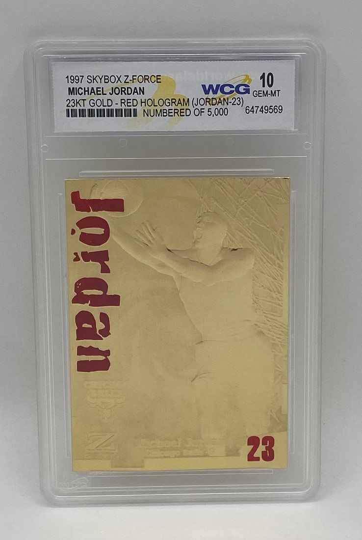 1997 SkyBox Z-Force 23KT Gold Michael Jordan Red Hologram #/5000 WCG 10 (1 of 2)