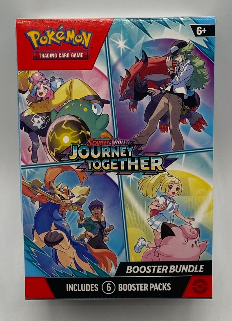 Pokemon Scarlet & Violet Journey Together Booster Bundle (6 Booster Packs): Sealed trading card game product lot. Pokémon TCG Scarlet & Violet: Journey Together Booster Bundle containing 6 sealed booster packs in original factory shrink wrap.