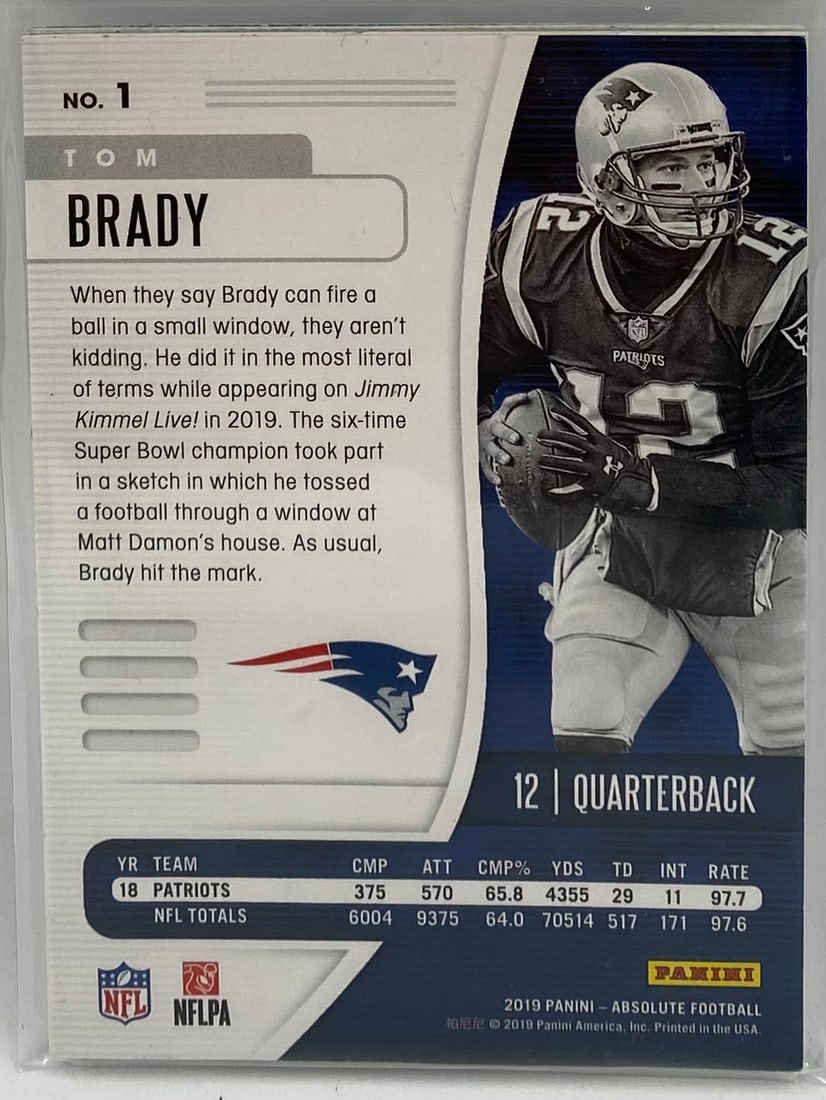 Tom Brady ACEO Patch Card - 2