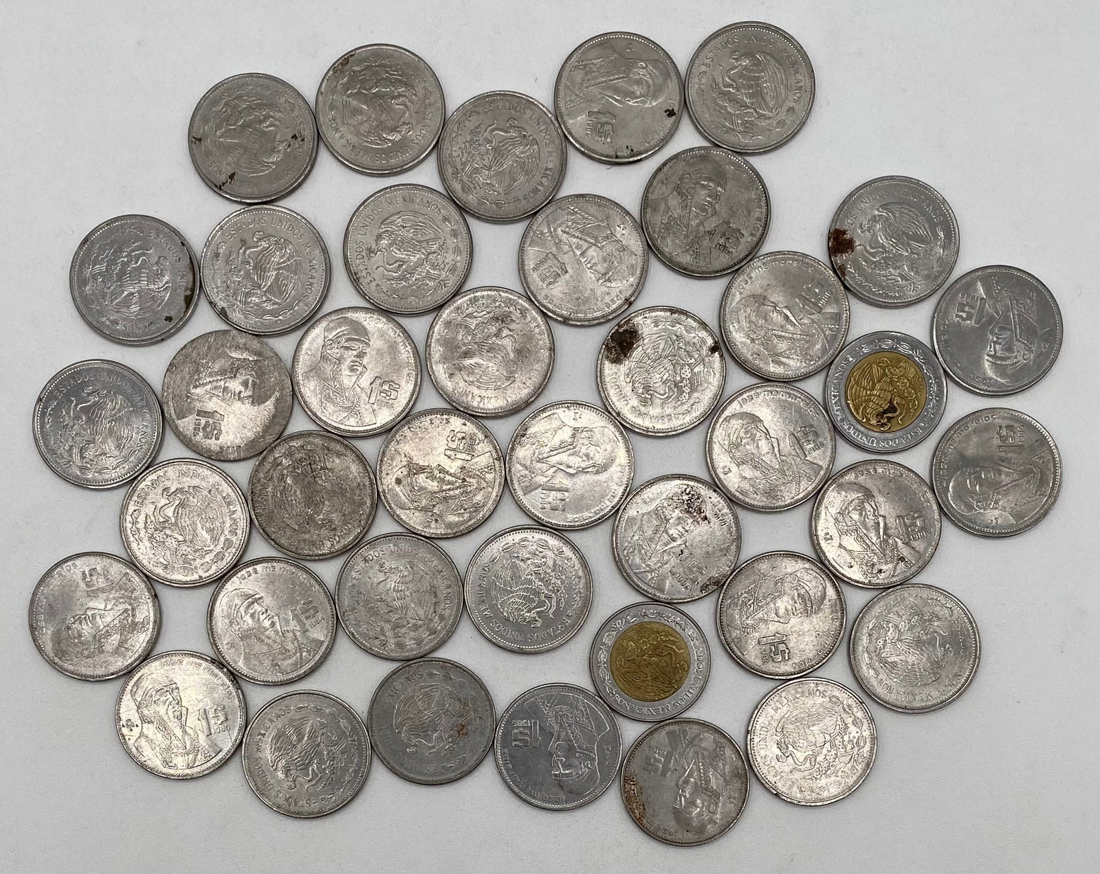 Bulk Lot of Mexican Coins – Vintage Pesos & Bi-Metallic Coins (1 of 2)