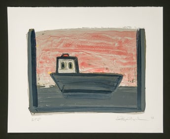 Kathryn Lynch, Tugboat with Pink Sky