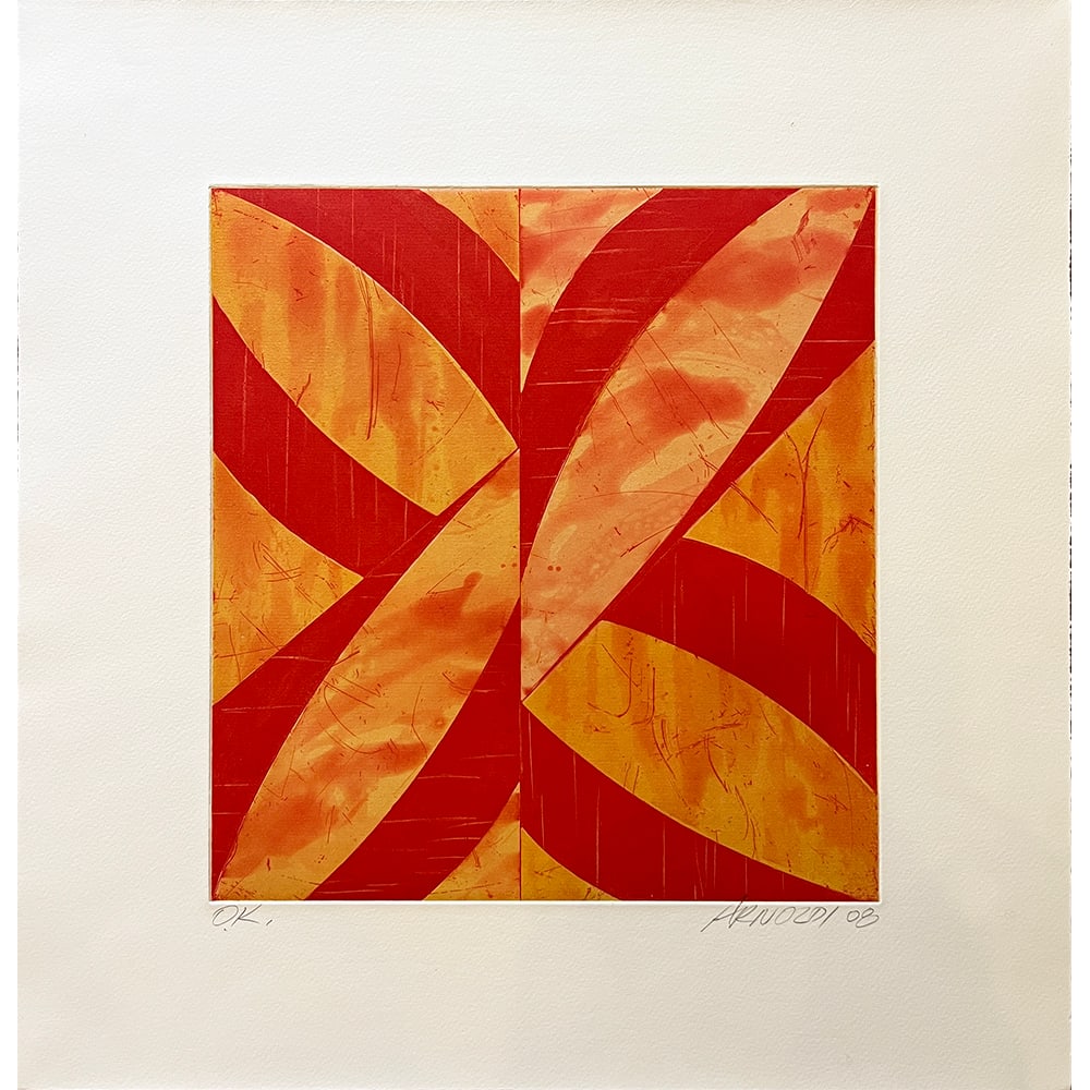 Charles Arnoldi, Arcs III: Charles Arthur Arnoldi, born on April 10, 1946, captivates audiences with his abstract paintings, sculptures, and prints. Arnoldi's artwork can be found in the Metropolitan Museum, the Museum of Moder
