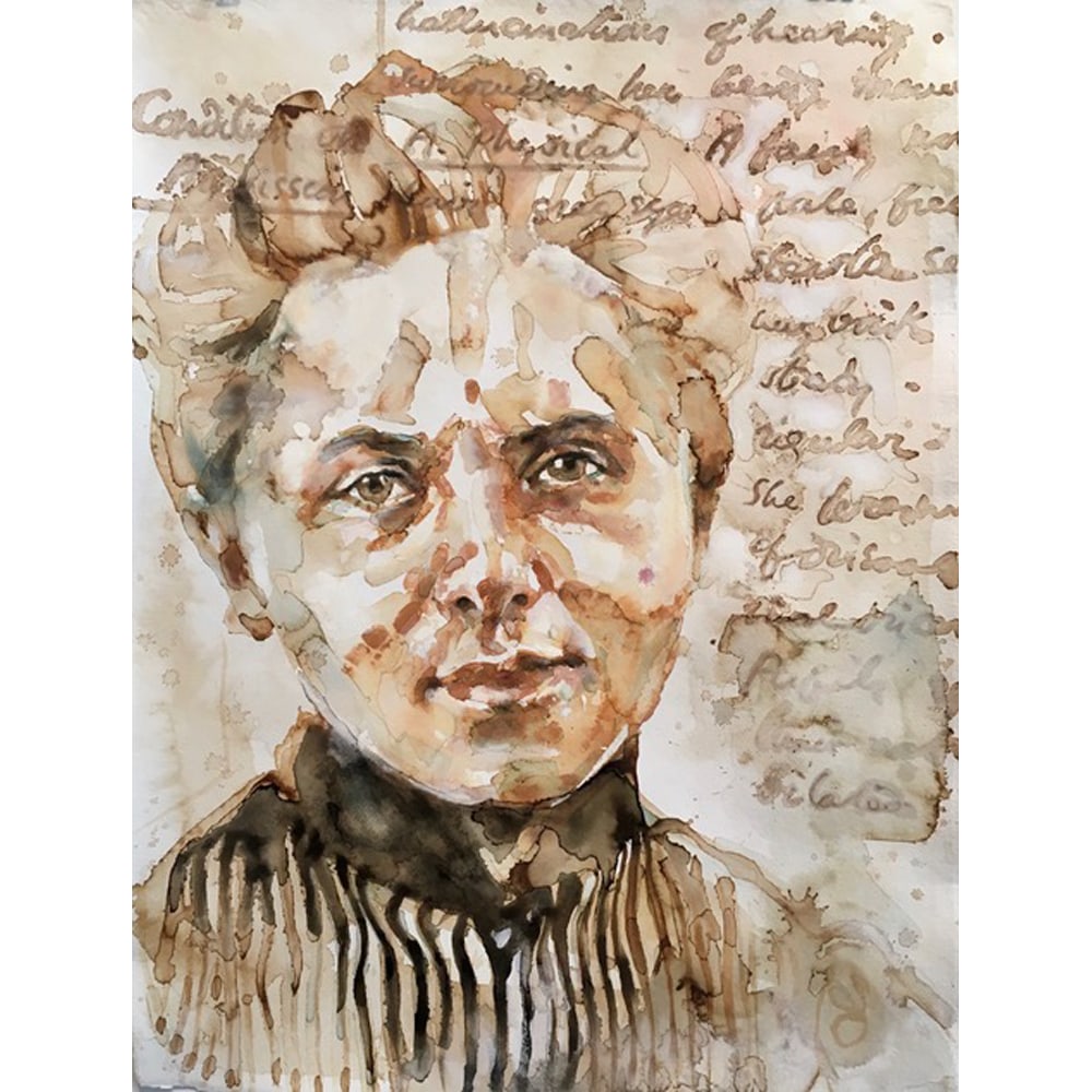 Monica Lundy, Ida: Monica Lundy was the premier student of Hung Liu, who awarded her Mill College Art program's coveted Jay DeFeo Award. Lundy grew up in Saudi Arabia, where she experienced first hand, the oppression wo