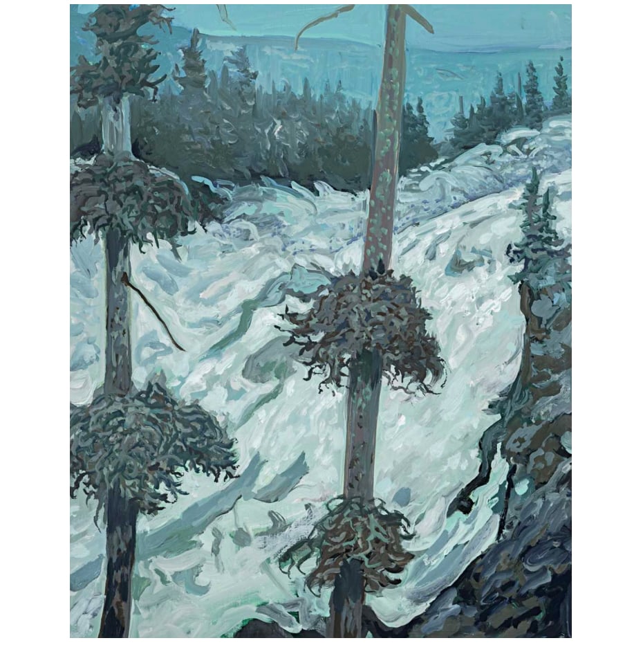 Michael Scott, Fire Hole River: Michael Scott is a landscape painter whose work reflects careful observation of natural environments, often inspired by the American West. Fire Hole River captures a tranquil, wintry scene rendered wi