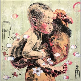 Hung Liu, Crossing the River: Carrying