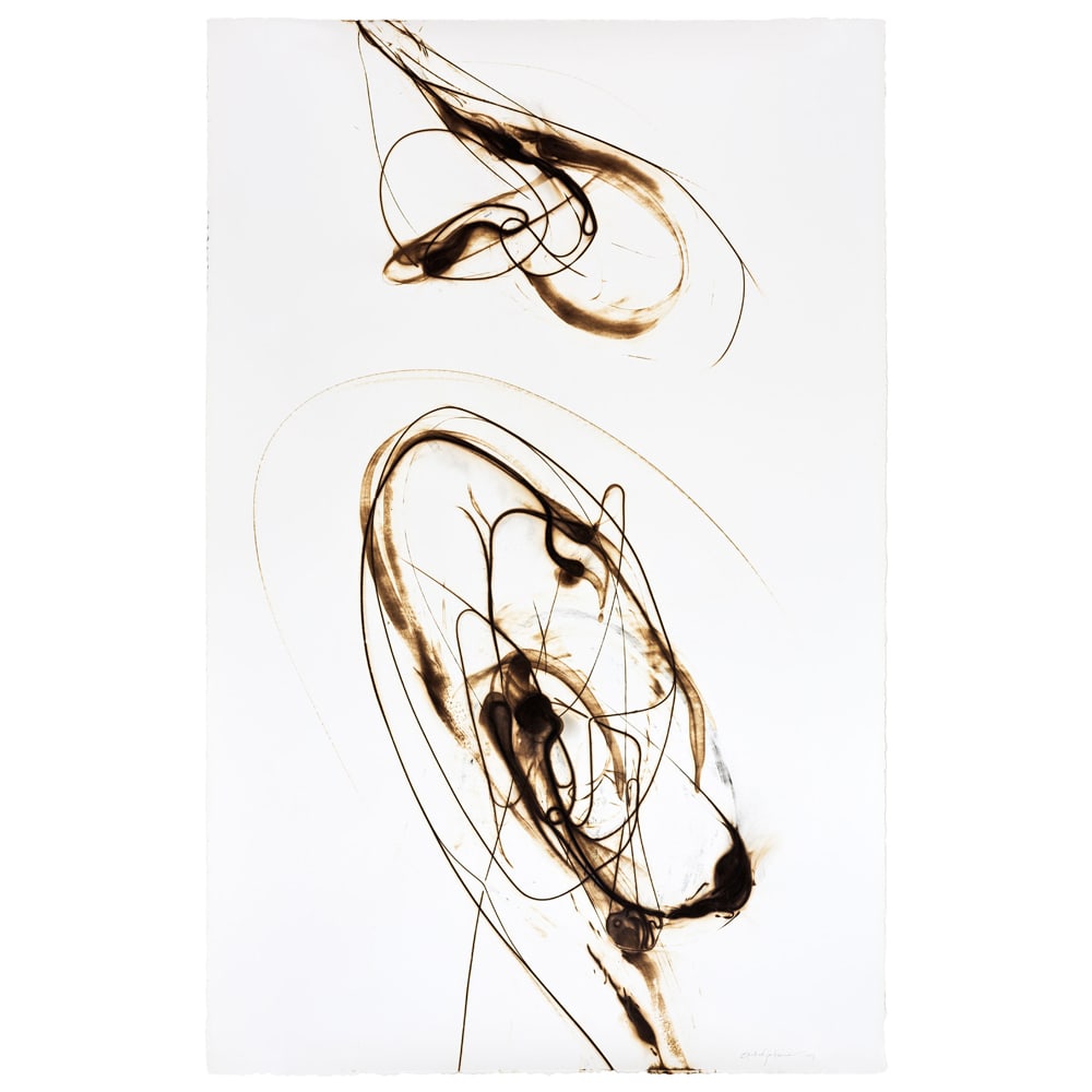 Etsuko Ichikawa, Trace 447: Etsuko Ichikawa (Japanese, b. 1956) creates large-scale works that emphasize physical gesture and spatial awareness. Trace 447 is a 2007 glass pyrograph on paper, measuring 79 +-ANc 52 inches