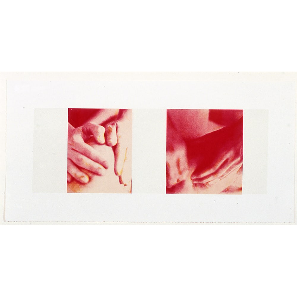 James Drake, Red Hands (The Fingers Say We Love You): James Drake, Red Hands (The Fingers Say We Love You) lithograph is offered unframed. It is signed and numbered on the front of the print, and was printed by Landfall Press in 2000. Drake is a
