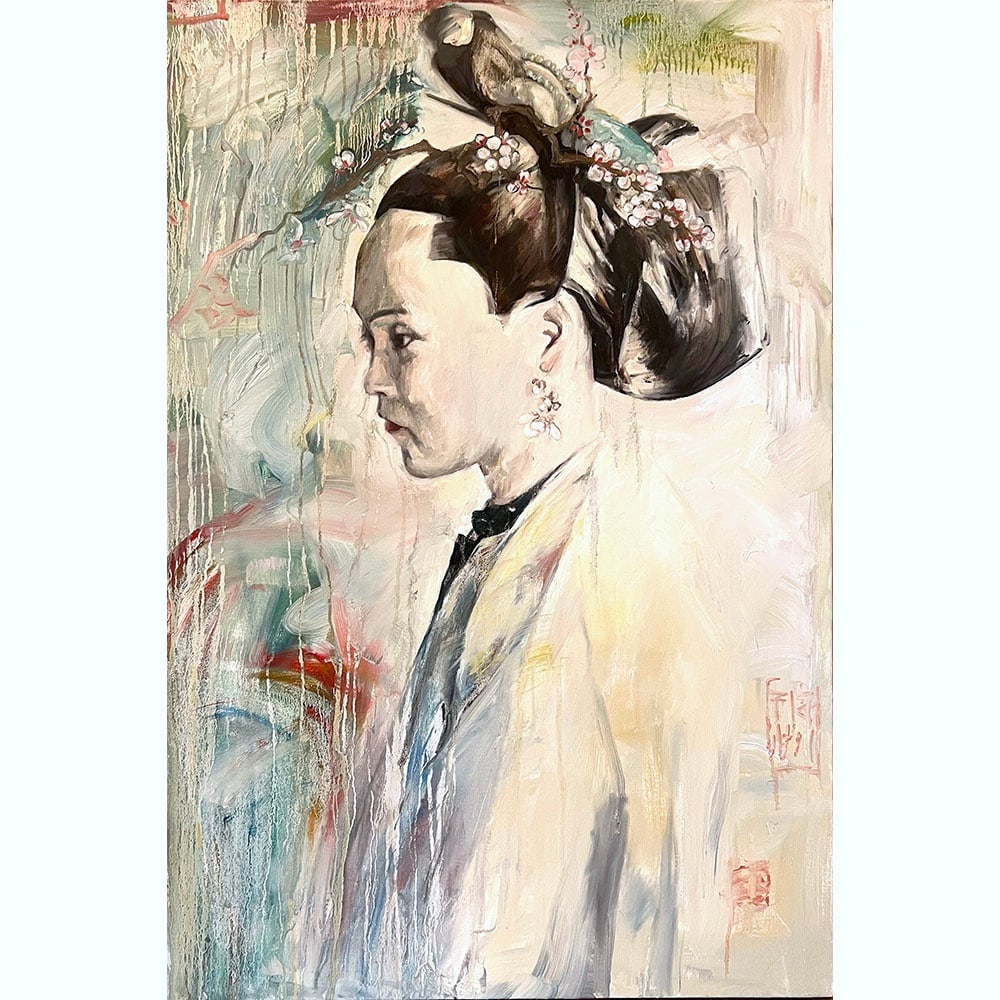 Hung Liu, Chinese Type III: Hung Liu was a renowned Chinese-American artist whose work explored history, memory, and cultural identity through figurative painting. Chinese Type III presents a haunting, softly rendered figure dra