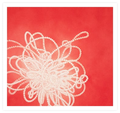 Greg Murr, Pearl Study no. 6: Pearl Study No. 6 exemplifies Greg Murr+-IBk-s use of repetition and gesture to suggest growth and transformation. The composition+-IBk-s luminous white lines emerge from a warm, saturated