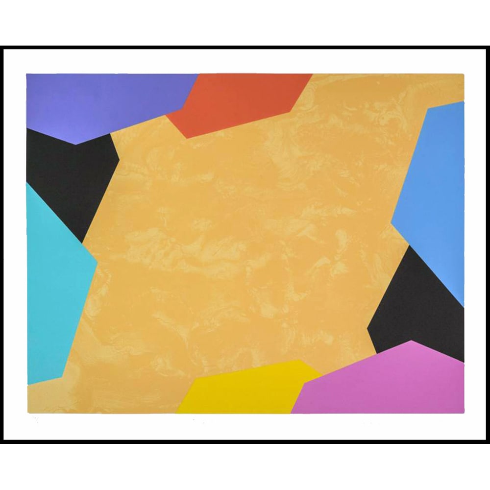 Mokha Laget, Black Jack: Mokha Laget (American, b. 1976) is known for her vibrant abstract compositions that merge architectural precision with expressive color. Black Jack is a 2013 lithograph, issued in an edition of 1/35.