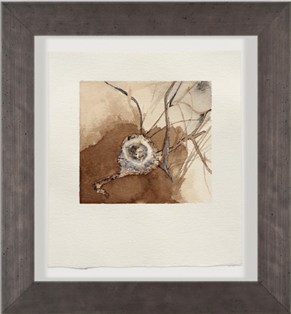 Chantal Maltais Oei, Hummingbird Nest 1: Chantal Maltais Oei is a Canadian artist currently residing in Corfu, Greece. Her works are inspired by the fragility of nature, often incorporating natural pigments and materials. Her works have