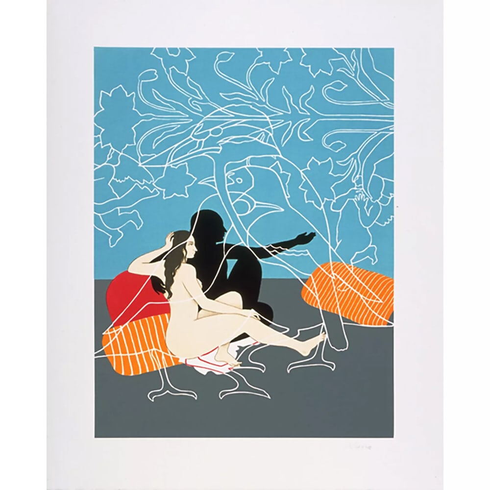 Nusra Qureshi, Three Songs of Devotion: Published by Landfall Press, this print is signed by the artist and is in very good condition. Qureshi was trained in Mughal miniature painting in Lahore, Pakistan. ?She has developed a rich,