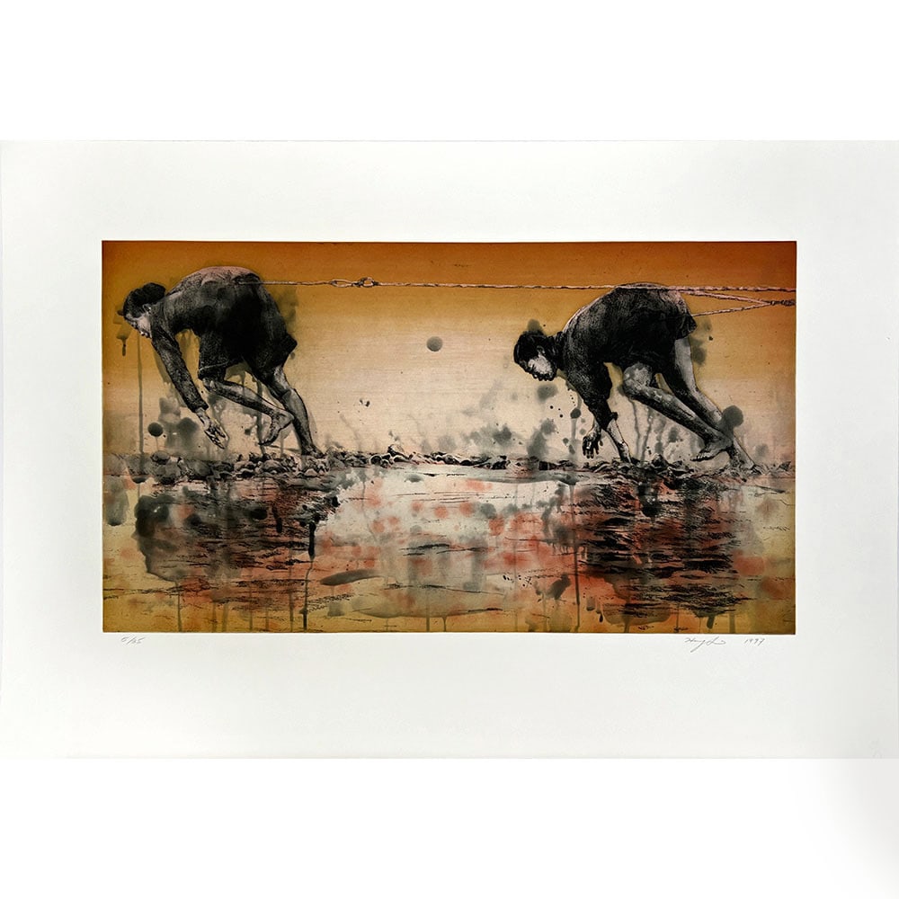 Hung Liu, Mu Nu - Yellow River: Hung Liu was a Chinese-American artist known for her powerful figurative works addressing history, memory, and identity. Her work is included in the Metropolitan Museum of Art, MoMA, the Whitney, and