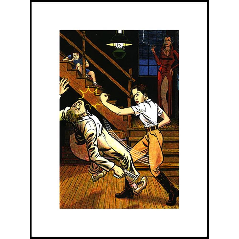 Jessica Abel, Girls Comics #5: Jessica Abel draws inspiration from comics and graphic novels, but with a feminist touch. In her works, women are powerful protagonists. The work is printed by world-famous Landfall Press, and is in