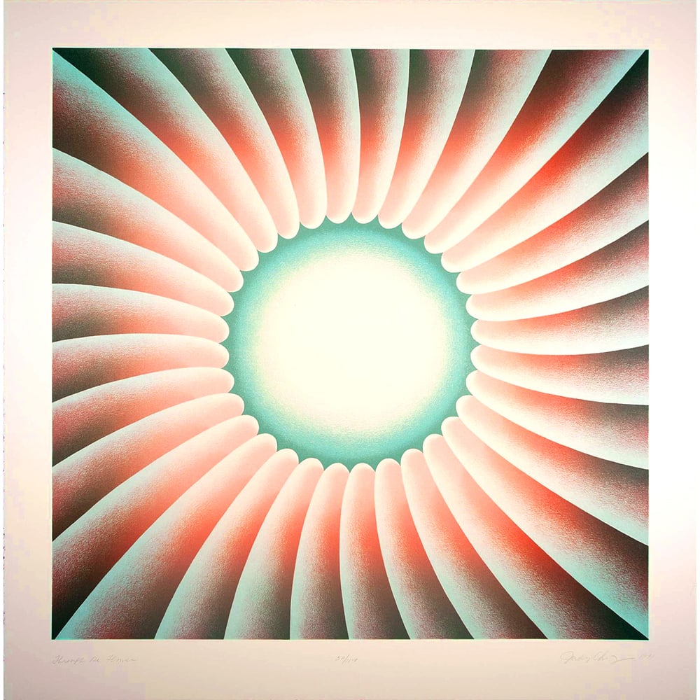Judy Chicago, Through the Flower: "Through the Flower" is perhaps the most well known image of Judy Chicago's six decade career as an artist. It is autobiographically important to her not only as an image, but as a philosophy of