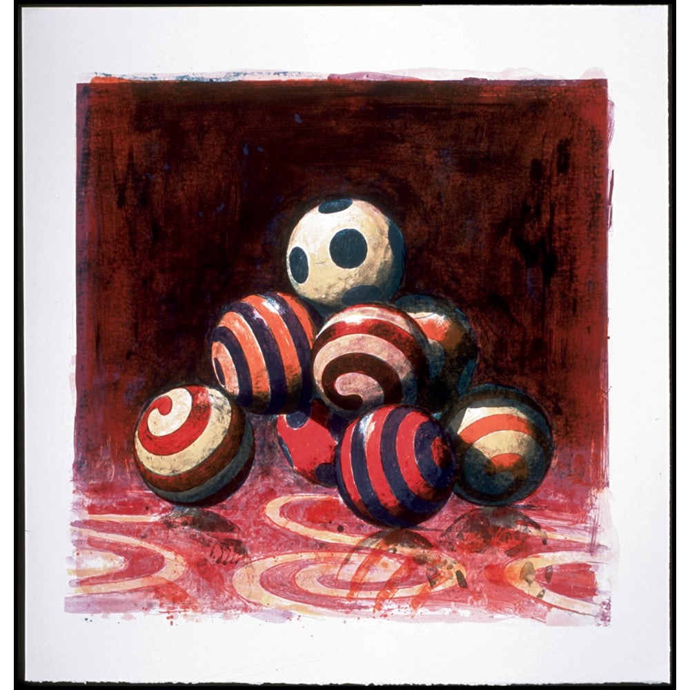 John Gibson, Wabash: John Gibson's "Wabash" (2002) is an exceptional lithograph published by Landfall Press. It is signed by the artist, and is in excellent condition. Gibson is known for his use of the sphere as a