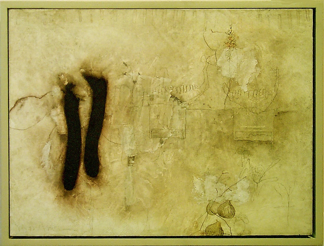 Greg Murr, untitled: Greg Murr is an American artist whose work explores abstracted organic forms through layered mark-making and restrained color. This Untitled work from 1997 combines oil and graphite on panel,