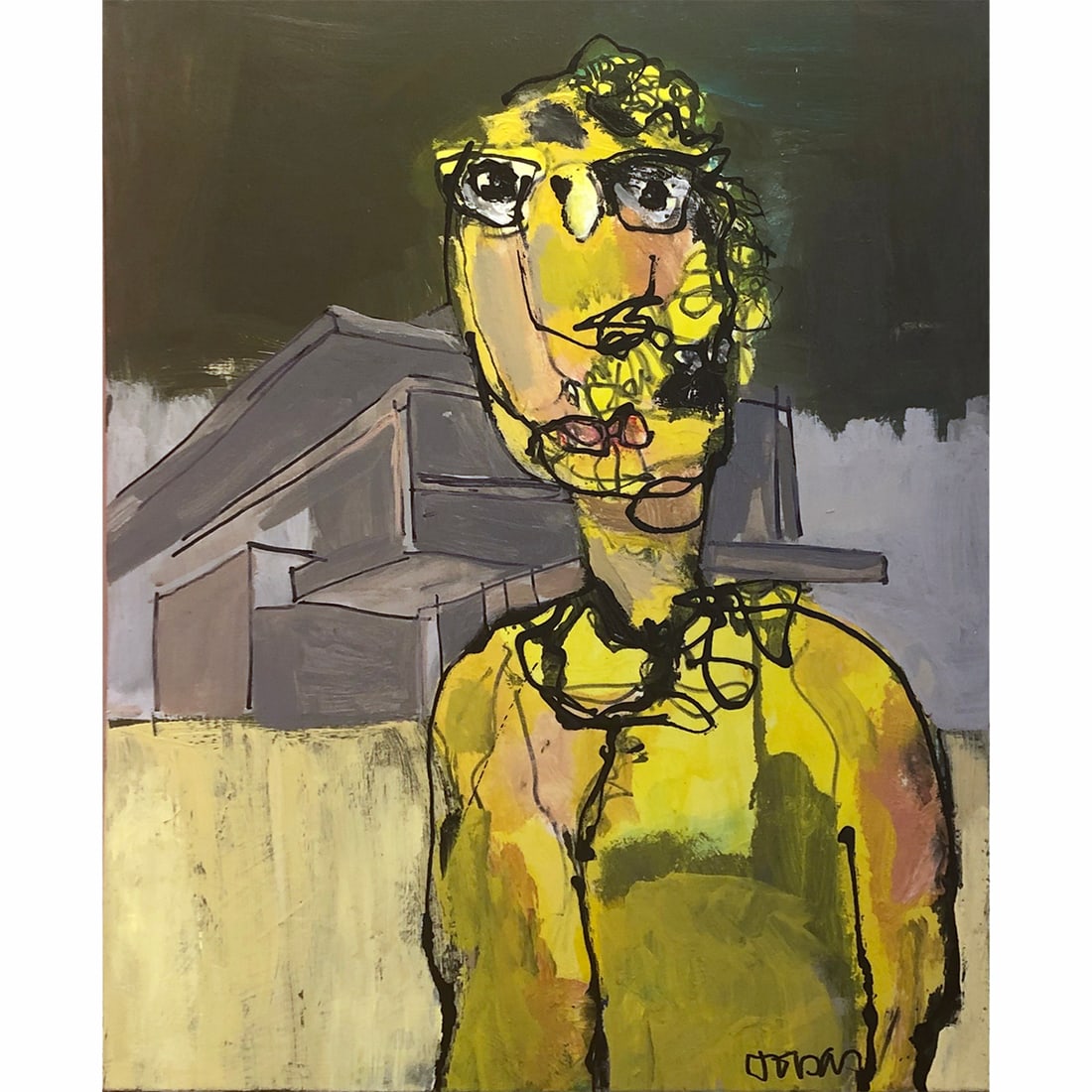John Barker, Paul Hoffman: John Barker, a contemporary painter known for expressive figurative work, created Paul Hoffman in 2019. Executed in acrylic on canvas, the portrait features bold brushwork and a stylized depiction of