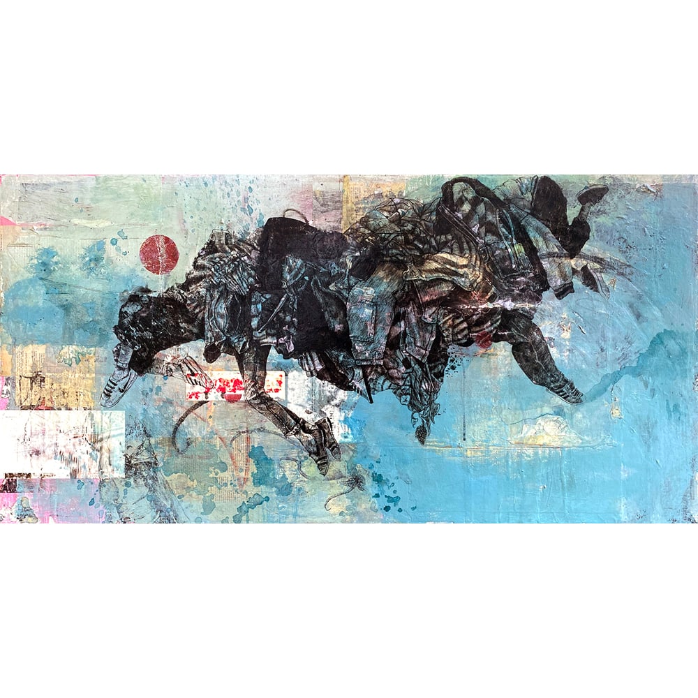 Antoine Williams, Othered Suns Series (Painting #2): Antoine Williams' mixed-media work investigates his cultural identity by exploring power, fear and the perception of signs within society. Heavily influenced by science fiction, and his rural,