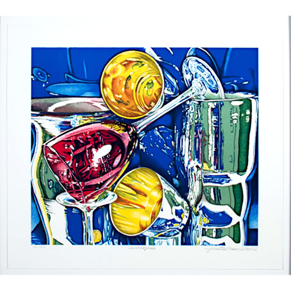 Jeanette Pasin Sloan, Counterpoise: Born in Chicago in 1946, Sloan became a mother in the 1970s. Feeling the claustrophobia of young motherhood, she began to paint all of the objects in her kitchen from cereal boxes to the the chrome to