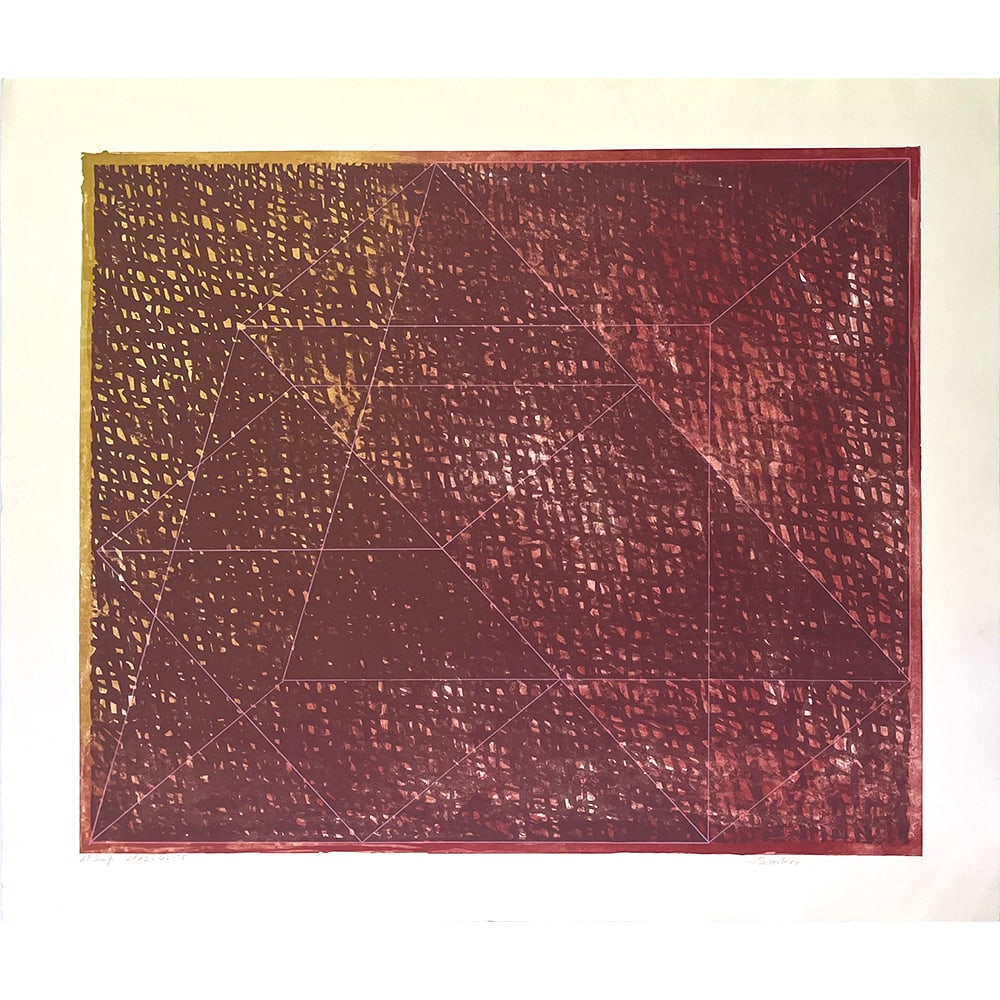 Jack Tworkov, L.P.#2 - Q2 -75: Jack Tworkov's prints are extraordinary in their geometry, pattern, and expression. Tworkov has the ability to render precise forms with an abstract expressionist quality of line. His multi-layered