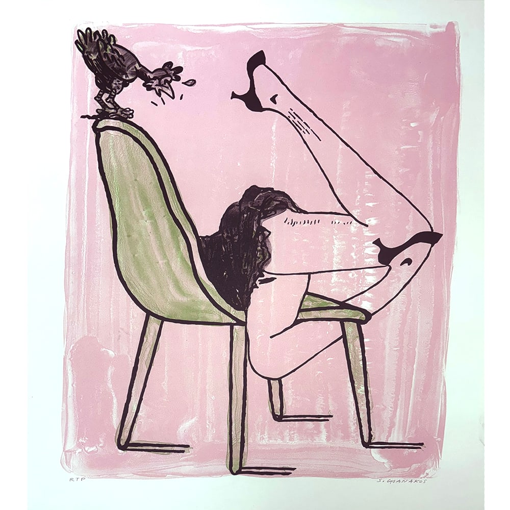 Steve Gianakos, Another Pastime Was Killing Small Animals: Steve Gianakos, an artist from the United States, created "Another Pastime Was Killing Small Animals" in 2016, a 4-color lithograph. Measuring 27 x 21.5 inches, this unframed work is an RTP