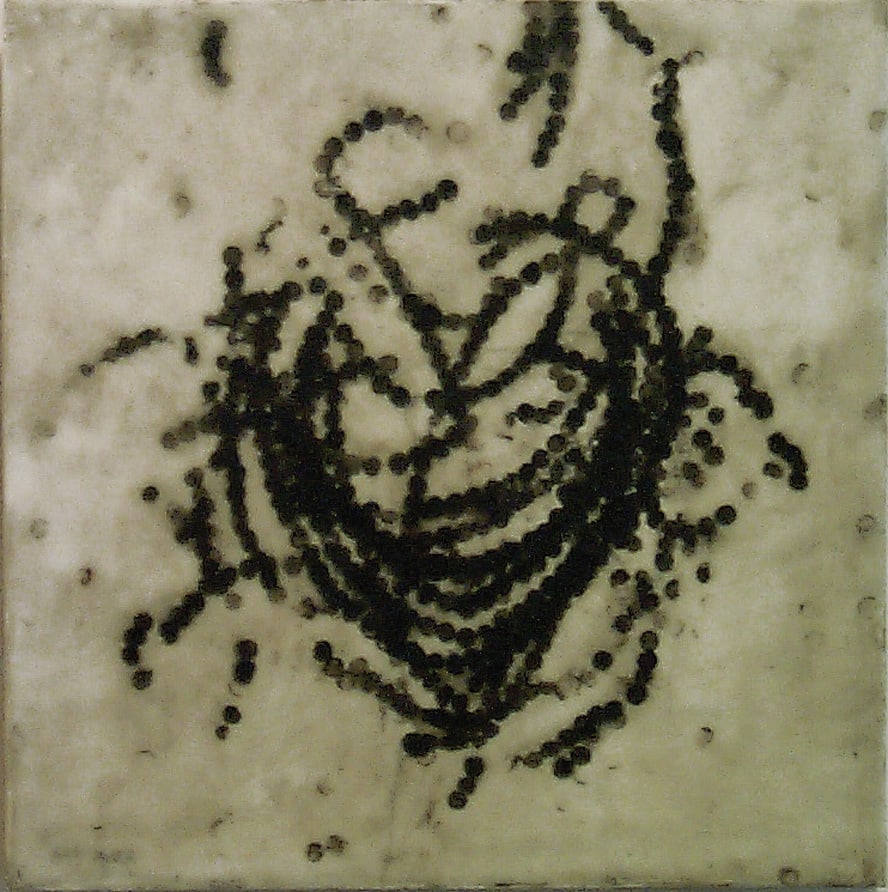 Greg Murr, what he could do– / what you could do–: Created in 1999 by Greg Murr, this oil and encaustic on panel explores ambiguity and emotional tension. Murr, known for combining textural materials with conceptual depth, uses layered wax and pigment