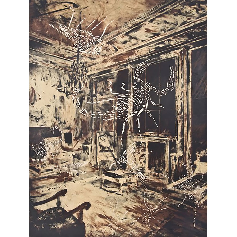 James Drake, Salon of a Thousand Souls: James Drake, Salon of a Thousand Souls is one of Drake's most magnificent lithographic images. It is offered in a black wooden flat profile frame, and is ed. 16/20. It was published by Landfall Press