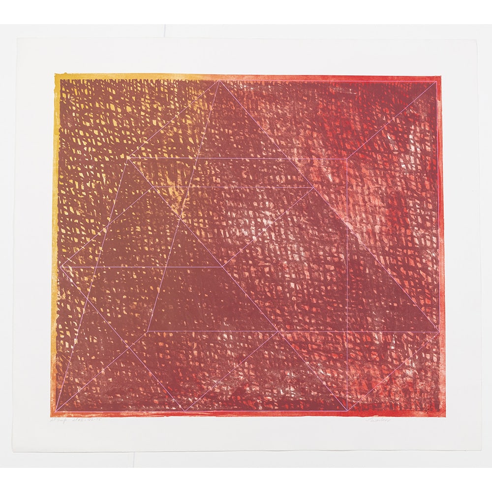 Jack Tworkov, L.P.#2 - Q2 -75: Jack Tworkov's prints are extraordinary in their geometry, pattern, and expression. Tworkov has the ability to render precise forms with an abstract expressionist quality of line. His multi-layered