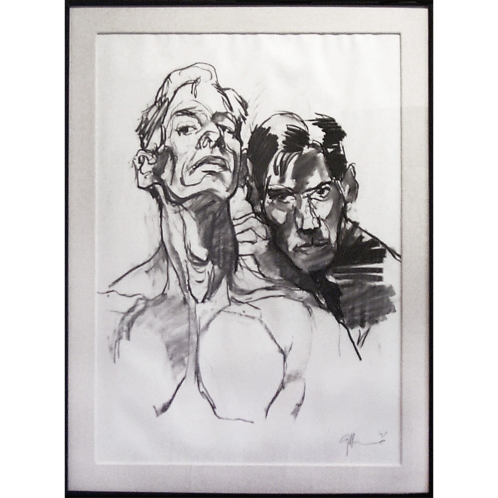 Geoff Laurence, Study for Steven, Steven: Geoff Laurence is known for his sensitive figurative studies and expressive use of drawing media. Study for Steven, Steven is a charcoal work on paper from 1995 that captures the emotional nuance of