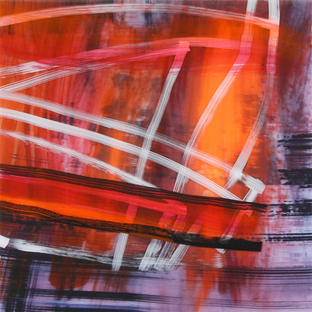 Kate Petley, Slow Burn: Kate Petley constructs abstract paintings by first creating dramatically lit sculptural arrangements that are photographed, printed, and selectively painted. She has been featured in thirty solo