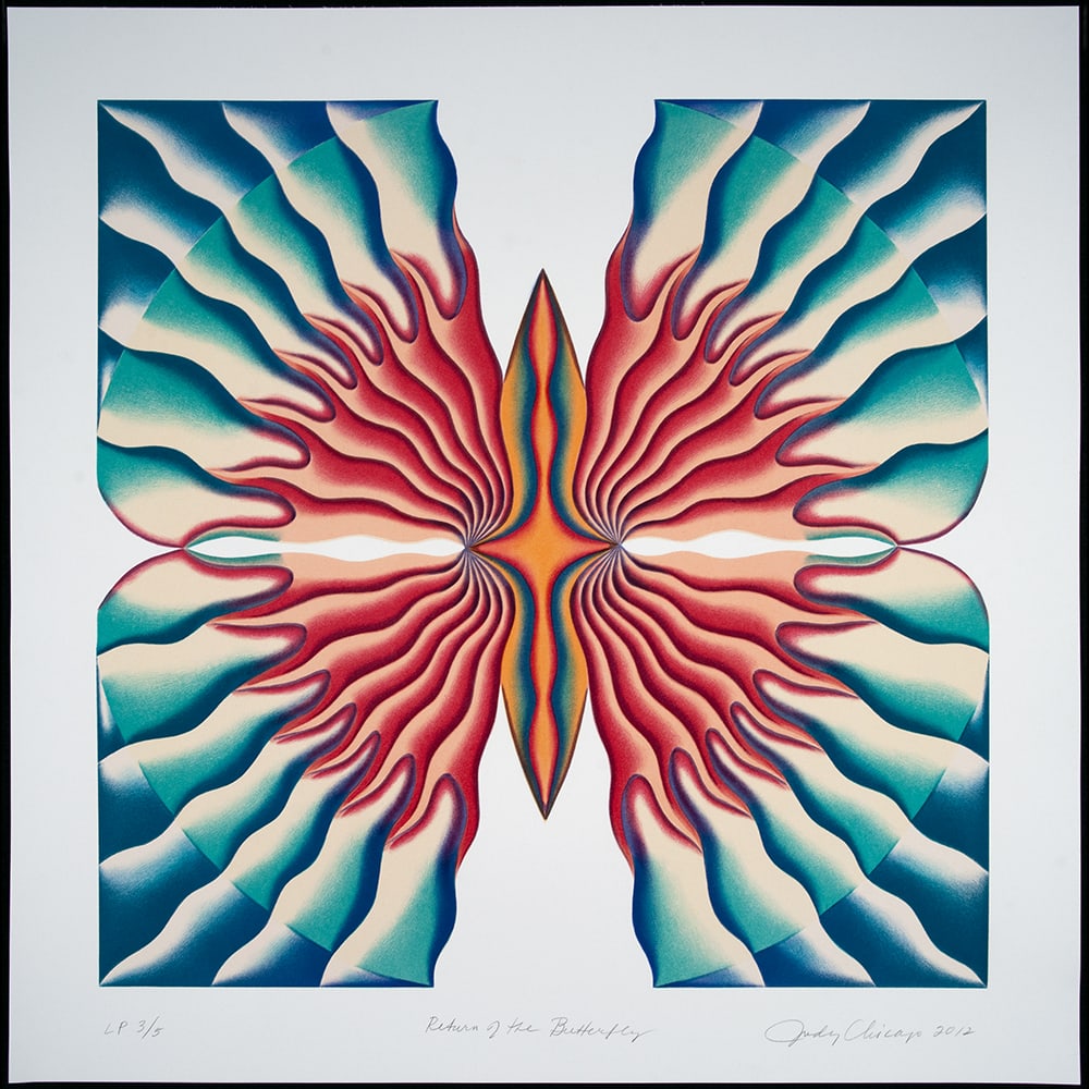 Judy Chicago, Return of the Butterfly: Judy Chicago was born July 20, 1939 in Chicago, Illinois. She is an artist, author, feminist, educator, and intellectual whose career now spans five decades. Her influence both within and beyond the a