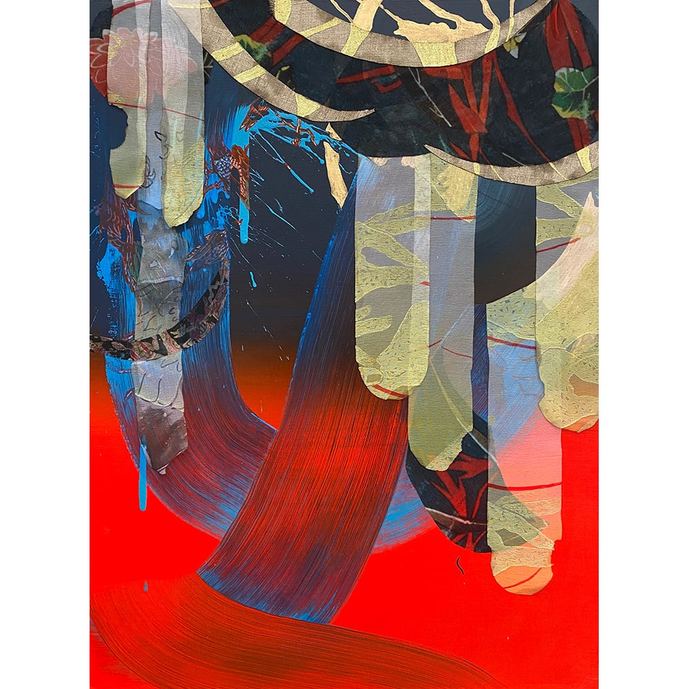 Lien Truong, Bloodlines: My current work transforms figures from the genre of Orientalist paintings. Recast as silhouettes painted in the palest yellow hue, they repudiate their sexualized and submissive origins. The painting