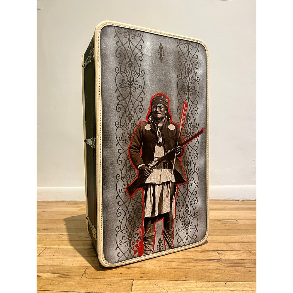 Douglas Miles, Forced Removal Series: Geronimo in White: Douglas Miles is an artist, photographer, curator, writer, muralist, public speaker, and film director. While Miles works in multiple mediums, he is also an amazing social practitioner and founder of