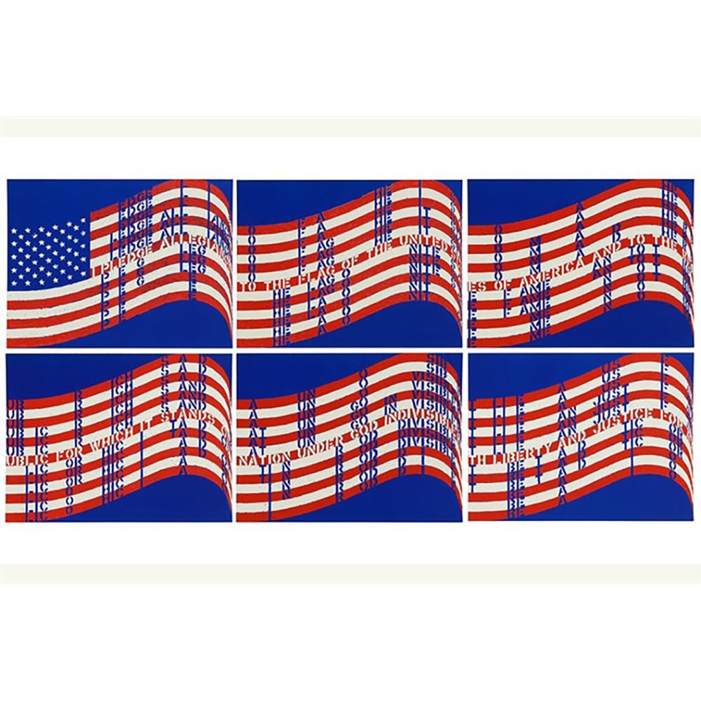 Vito Acconci, Wavering Flag: Vito Acconci, an artist from the United States, produced Wavering Flag in 1990. The series explores movement and national symbolism through repetition. It is signed and in very good condition, bold
