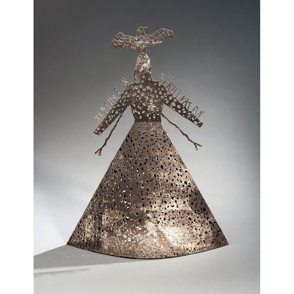 Lesley Dill, Rapture's Germination: Lesley Dill is an American multimedia artist known for combining language with the human form. She works with a variety of media including painting, sculpture, photography, printmaking and performance