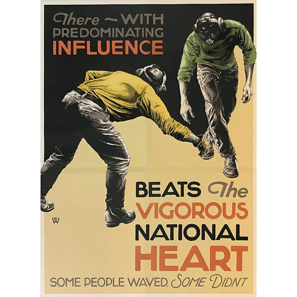 Ericka Walker, Some Waved: Ericka Walker, an American artist, created Some Waved in 2019. This four-panel lithograph on paper measures 79 × 60 inches and is unframed. The work explores social justice themes through layered