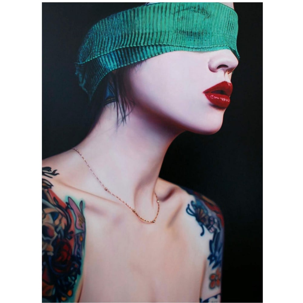 Philip Munoz, Anticipation: Philip Munoz is a contemporary painter known for emotionally charged figurative works that explore vulnerability, restraint, and psychological tension. Anticipation exemplifies his refined oil techniq