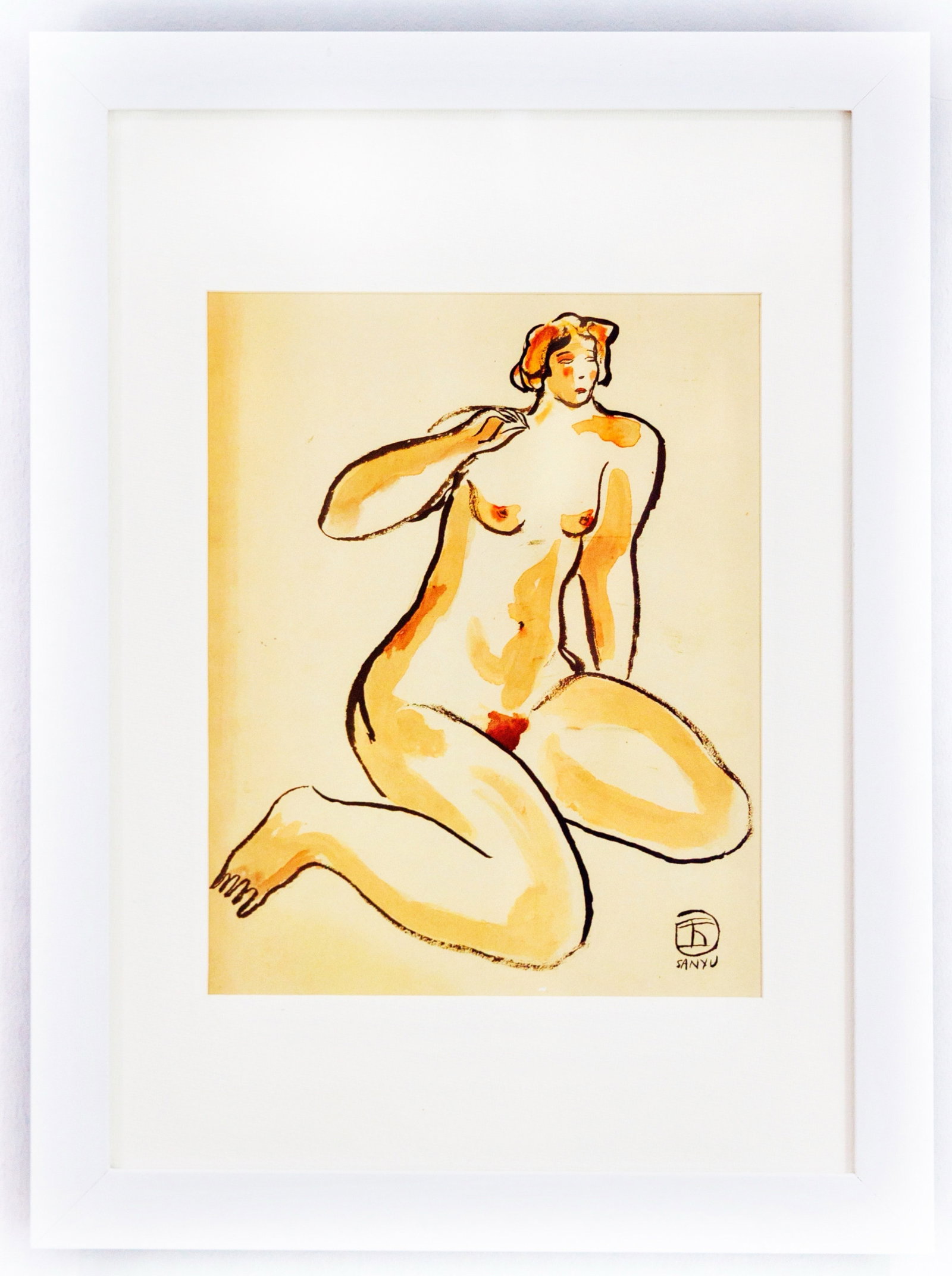 SANYU (1900–1966), ORIGINAL PRINT: SANYU (1900–1966), ORIGINAL PRINT Dimensions: Frame:31.8x43cm,Print:12.5x24 cm. All measured values are approximate. Provenance and Authenticity: 2017 Sanyu Charity Auction.Anti-counterfeit label