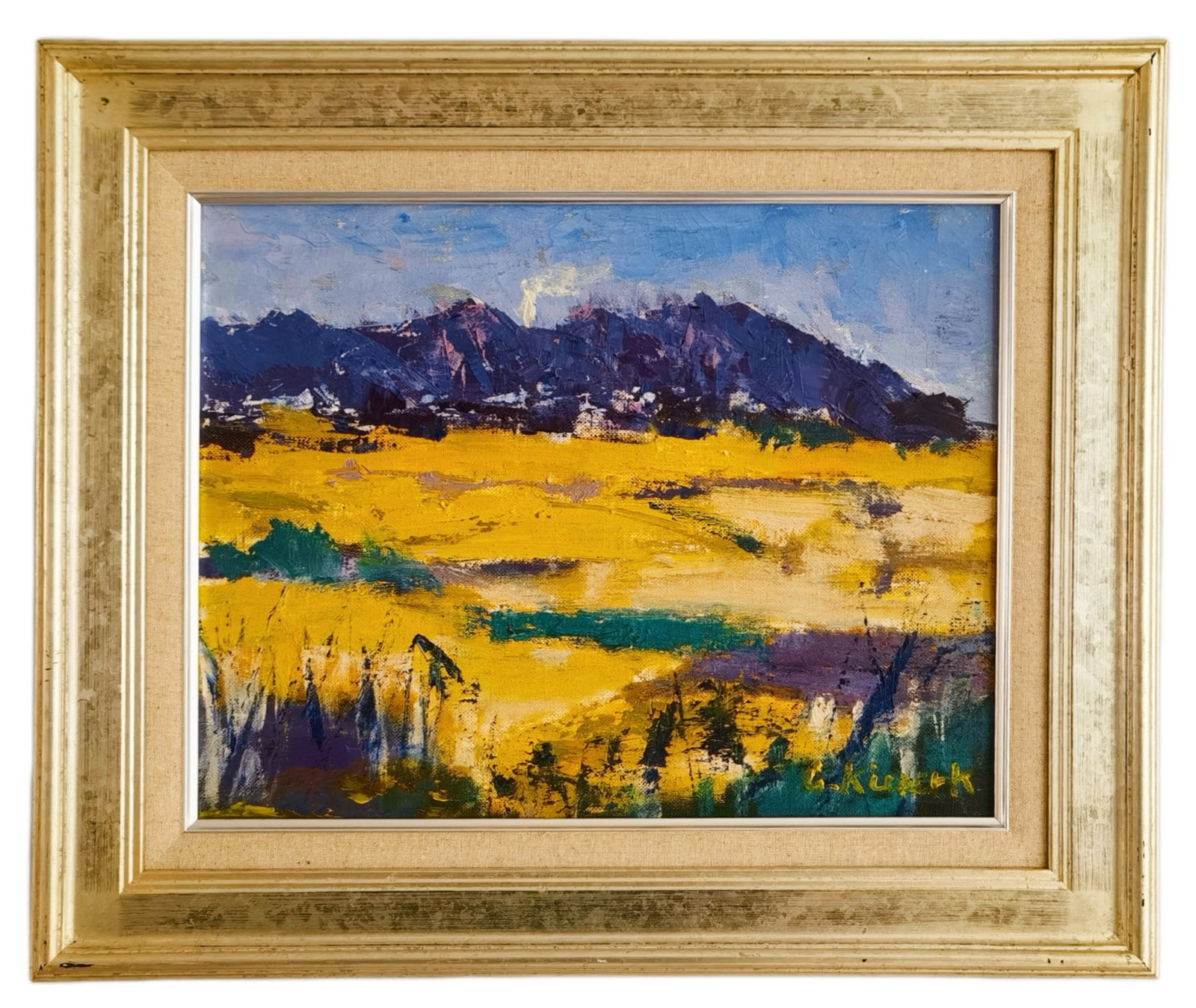 GIORGIO KIENERK (1868–1948), OIL AND ACRYLIC ON CANVAS: GIORGIO KIENERK (1868–1948), OIL AND ACRYLIC ON CANVAS Dimensions: Original Gallery wooden Frame:c.46x55cm. All measured values are approximate. Provenance and Authenticity: Nasuno Art Gallery,Japan