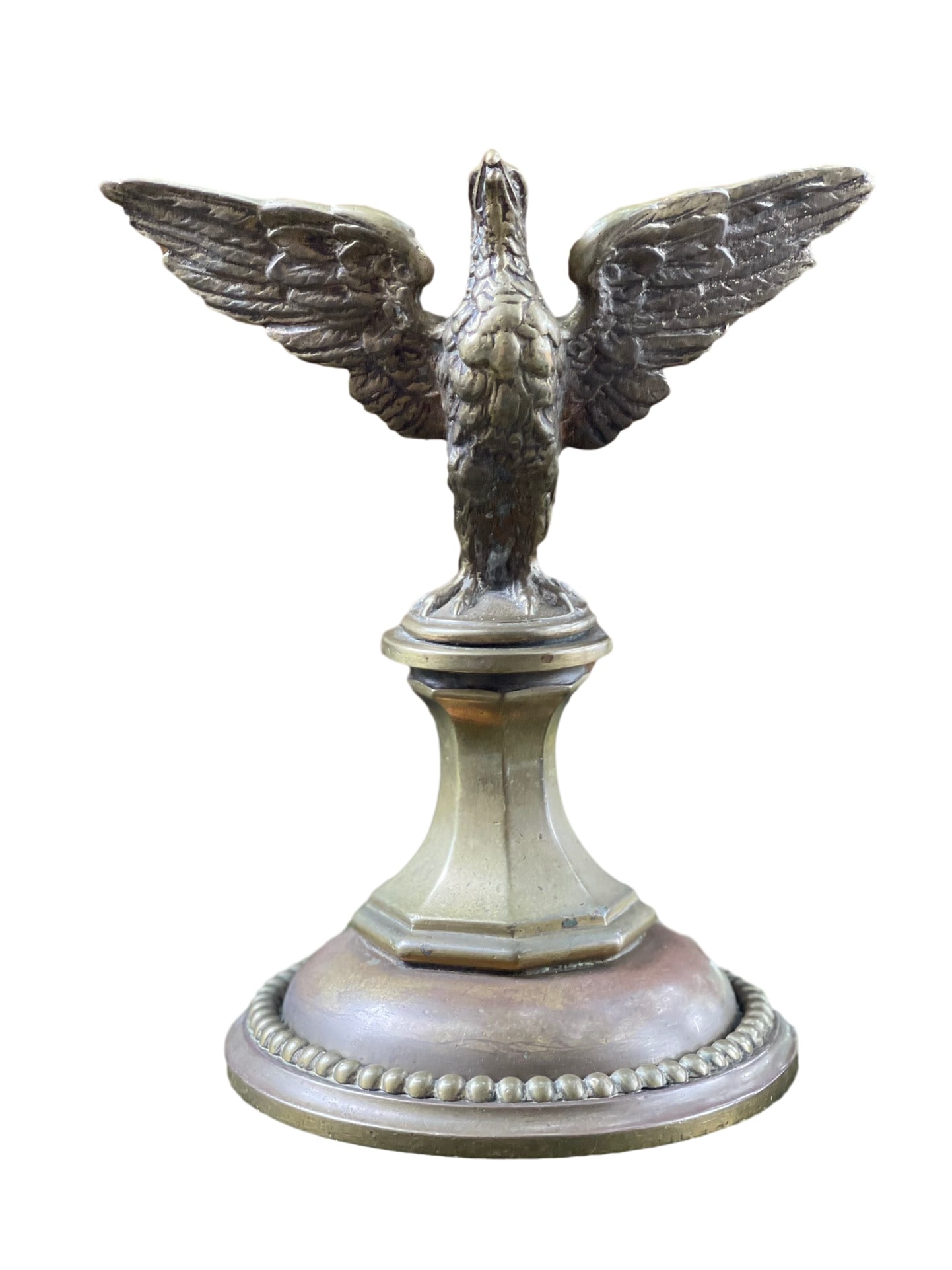 BRITISH SOLID BRASS EAGLE SCULPTURE / STAND, 1920S–1940S - 2
